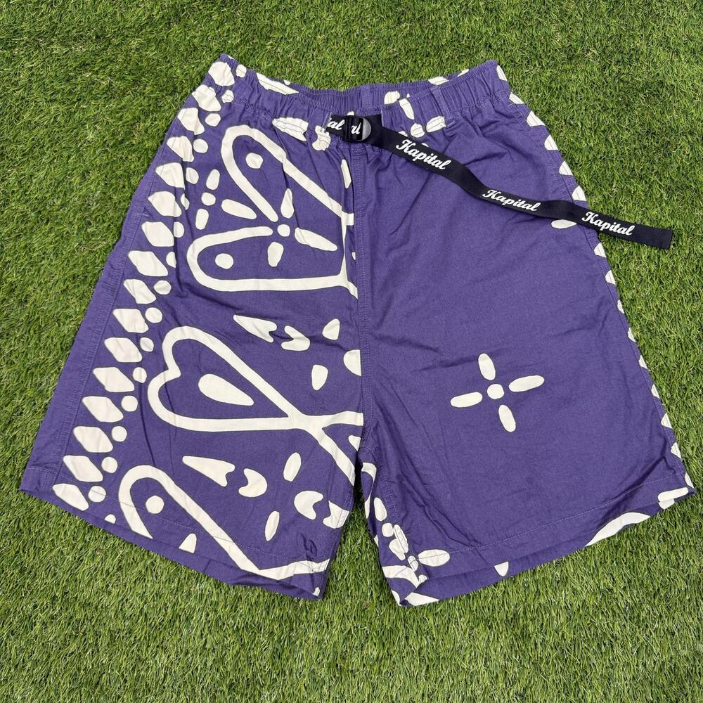 Kapital Purple Bandana Print Shorts